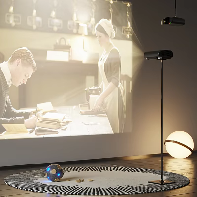 Projection Monitoring System with Smart Camera for Home Security Displaying Clear Projected 3d model
