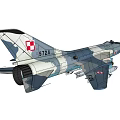 Camouflaged Fighter Jet With Tail Fin Emblem Number 5724 Missiles And Landing Gear