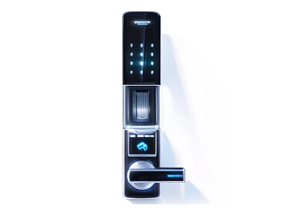 Smart Door Handle with Fingerprint Recognition Digital Keypad and Electronic Screen for Home Security 3d model
