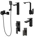 Modern Black Bathroom And Kitchen Faucets With Contemporary Sleek Design Styles