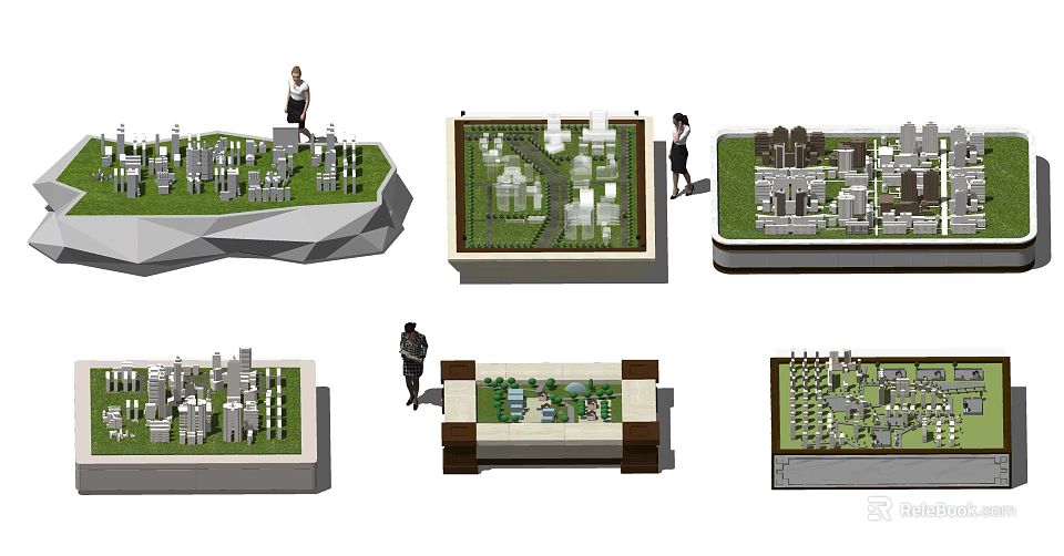 Commercial Equipment Showcasing Urban City Models With Various Layouts And Figures 3d model 