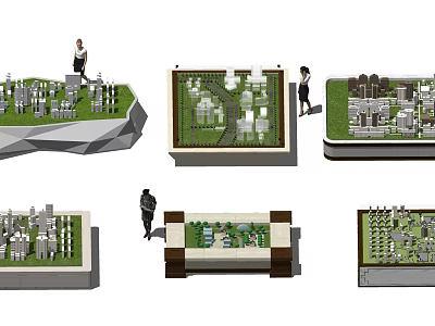 Commercial Equipment Showcasing Urban City Models With Various Layouts And Figures 3d model