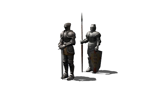 Modern film character medieval knight 3d model