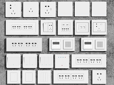 Modern switch socket panel 3d model