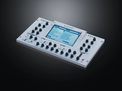 Smart Machine Control Panel With Digital Display Screen Adjustable Knobs And Buttons 3d model