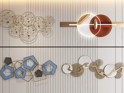 Modern Geometric Metal Wall Hangings For Home Decor 3d model