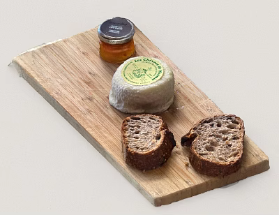 Fresh Rye Bread Slices With Soft Cheese And Honey Jar On Wooden Cutting Board 3d model Fresh Rye Bread Slices With Soft Cheese And Honey Jar On Wooden Cutting Board 3d model