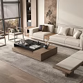 Mid-ancient style sofa coffee table combination 3d model