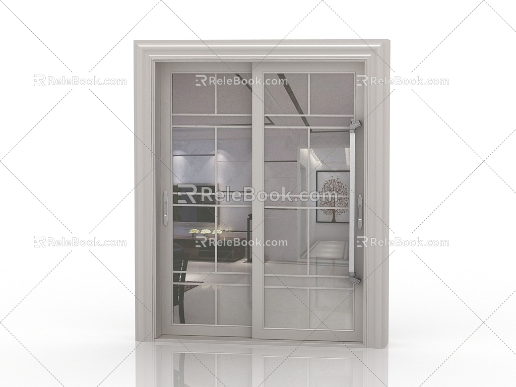 Jianou solid wood door interior door door 3d model