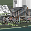 New Chinese Hotel Architecture 3d model