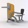 Fitness Strength Training Machine With Yellow Panel And Gray Frame Seat Support