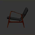 Stylish Single Chair With Gray Fabric Seat Wooden Armrests And Button Tufted Backrest