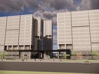 Modern Residential Commercial Street Modern Community Commercial Podium Office Commercial Complex Office Building Ground Floor Commercial 3d model