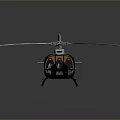 Sleek Modern Helicopter In White And Orange With Rotors And Shiny Surface