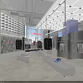 Modern Fashion Retail Store With Clothing Shoes Display Racks And Stylish Lighting