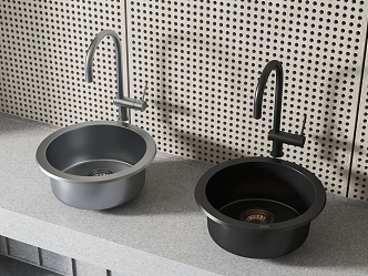 Modern dish washing basin sink combination 3d model