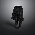 Black Loose Lantern Style Trousers With Soft Fabric For Casual Daily Wear