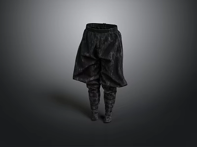 Black Loose Lantern Style Trousers With Soft Fabric For Casual Daily Wear 3d model