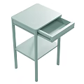 Minimalist Light Green Chest of Drawers With Metal Frame And Open Shelf