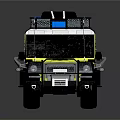 Yellow Off Road Rescue Vehicle With Red Star Roof Rack And Emergency Lights