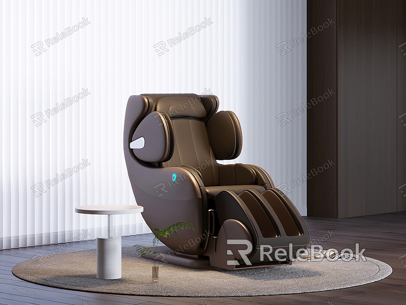 Leather Massage Chair Electric Massage Sofa Electric Recliner Hundred Pages Curtain Round Carpet model