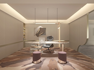 modern office general manager office 3d model