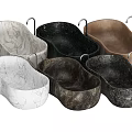 Unique Shape Marble Bathtubs In Various Colors With Faucet Design