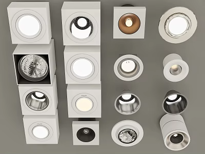 Downlights and Spotlights Various Stylish Designs Modern Ceiling Fixtures For Home Interior Lighting 3d model