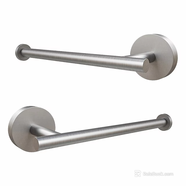 Stainless Steel Towel Bars with Modern Wall Mounted Sleek Metal Rods Two for Bathroom Accessories 3d model 