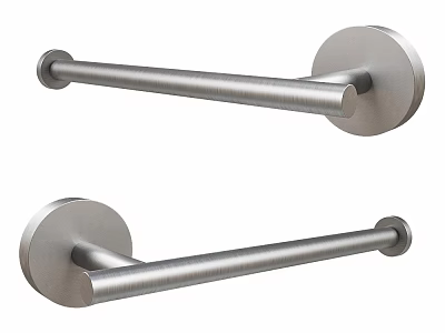 Stainless Steel Towel Bars with Modern Wall Mounted Sleek Metal Rods Two for Bathroom Accessories 3d model
