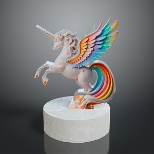 Unicorn CG Unicorn Cartoon Unicorn Angel Horse Pegasus Anime Unicorn Bird 3d model