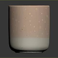 Pink And White Ceramic Cup With Gold Polka Dots For Home Table Decoration