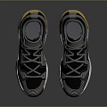 Modern Black Gold Gray Athletic Sneakers With White Soles And Lace Up Design