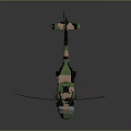 Military Helicopter Featuring Camouflage Color Scheme Main Rotor And Detailed Design