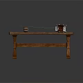 Rustic Wooden Bench With Natural Wood Grain And Sturdy Leg Structure Design