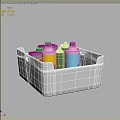 Storage Basket Grocery Basket Storage Box Grocery Box Storage Box Storage Basket Basket Bottles Bottles Jars 3d model