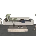 Nordic Sofa Coffee Table Combination 3d model