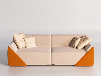 Modern fabric double sofa 3d model