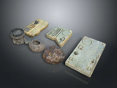 Handcrafted Sculpture Carvings In Various Materials With Intricate Patterns And Textures 3d model