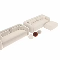 Modern Two Seater Sofa With Soft Upholstery Neutral Brown Tones And Decorative Pillows