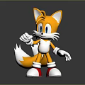Tails the Anthropomorphic Fox Character With Orange Fur White Gloves And Red Shoes