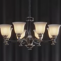 Elegant Classic Chandelier With Multiple Arms White Shades And Metal Frame Design