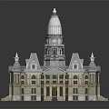 Ancient Architecture With Grand Dome Tower Spires And Symmetrical Stone Steps 3d model