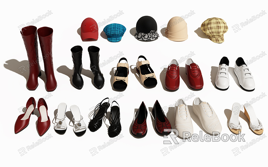 Modern Shoes Shoes Hat model