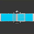 Industrial Paper Folding Machine With Blue Conveyor Belt And Metal Frame