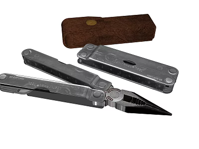 Multi Functional Hand Tool With Foldable Design And Wooden Storage Case 3d model