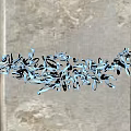 Artistic Flowing Chandelier With Blue Transparent Glass And Metal Curved Structure For Modern Interior Design