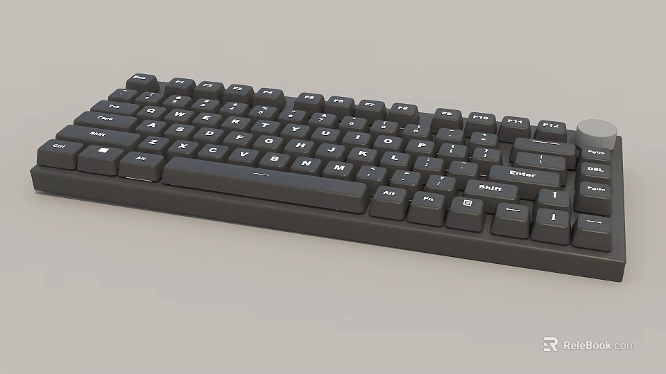 Sleek Black Computer Keyboard With Standard Key Layout And Durable Design 3d model 