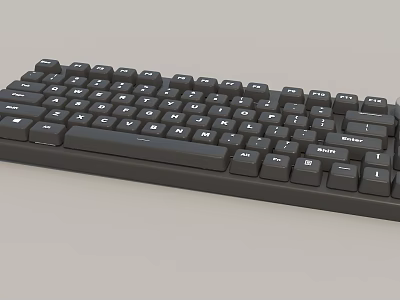 Sleek Black Computer Keyboard With Standard Key Layout And Durable Design 3d model