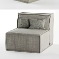 Modern Minimalist Gray Fabric Leisure Chair With Checkered Pattern Decorative Pillows 3d model